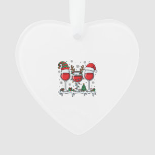 Christmas Red Wine Glasses Holiday Vector Ornament