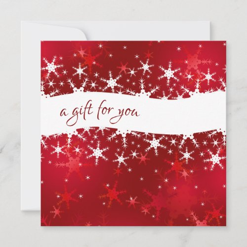 Christmas Red Winter Snowflakes Gift Certificate