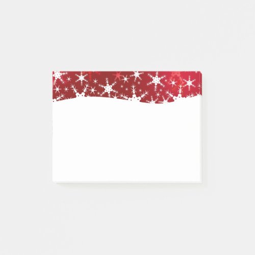 Christmas Red Winter Snowflakes Post_it Notes