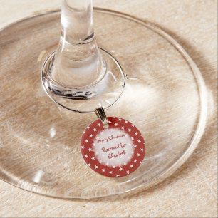 Christmas red with stars wine charm