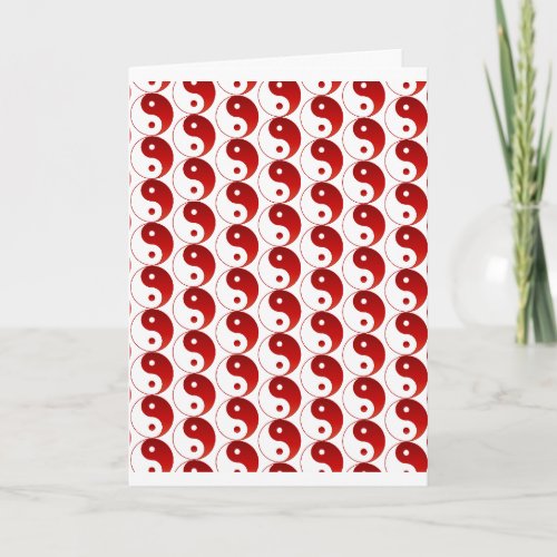 Christmas Red Yin  Yang Pattern Holiday Card