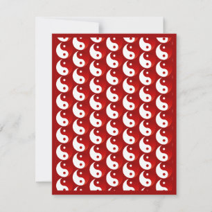 Christmas Red Yin & Yang Pattern Invitation