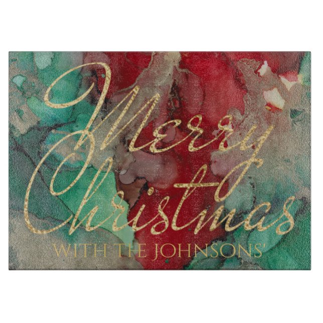 Christmas Reds Greens Golds Cutting Board (Front)
