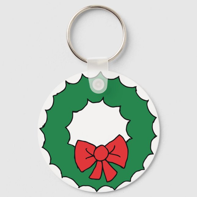 Christmas Reef Drawing Christmas Garland Clipart Keychain (Front)