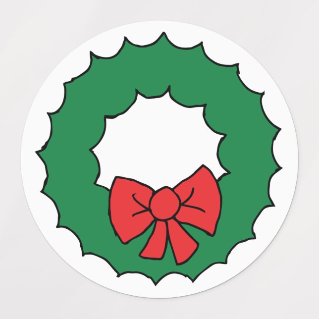 Christmas Reef Drawing Christmas Garland Clipart Labels (Design 1)