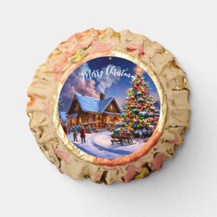 Christmas Reese’s Cozy Cabin in Snowy Forest Reese's Peanut Butter Cups