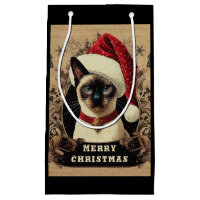 Christmas regal Siamese Cat, Xmas Santa Kitten