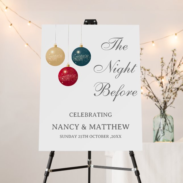 Christmas  Rehearsal Dinner Welcome Sign (In Situ (Stand))