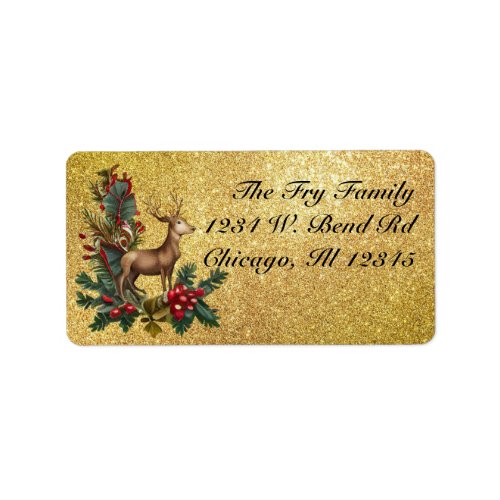 Christmas Reindeer 2375x125 address Label