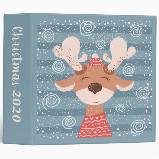 Christmas Reindeer 3 Ring Binder (Front/Spine)