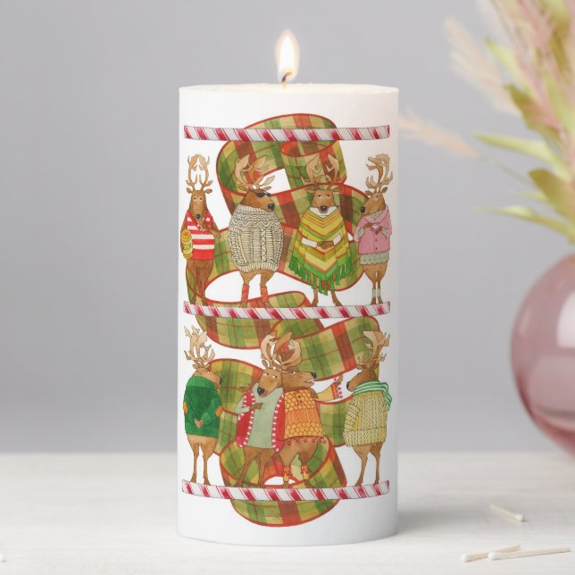 CHRISTMAS REINDEER 3x6 Pillar Candle (In Situ)