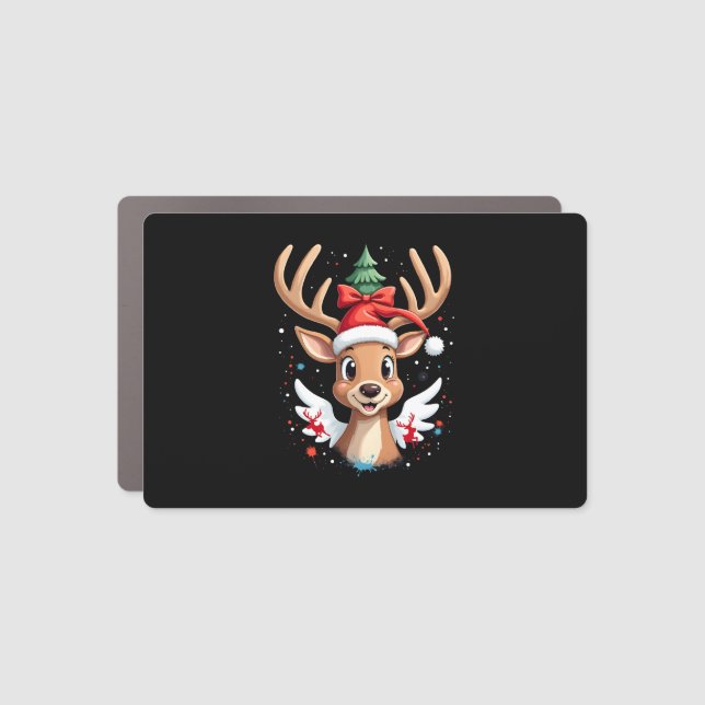 christmas Reindeer (4) Car Magnet (Front)