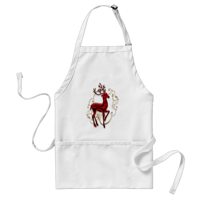 Christmas reindeer adult apron (Front)