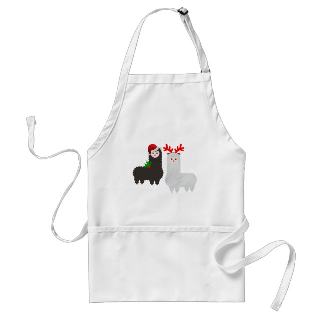 christmas reindeer alpacas adult apron (Front)