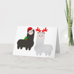 christmas reindeer alpacas holiday card