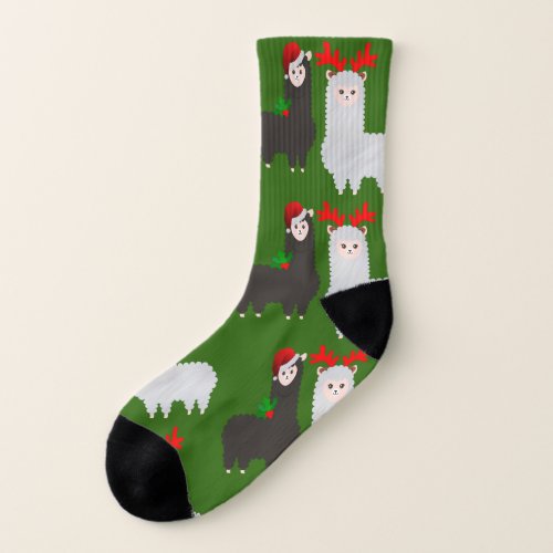 christmas reindeer alpacas socks