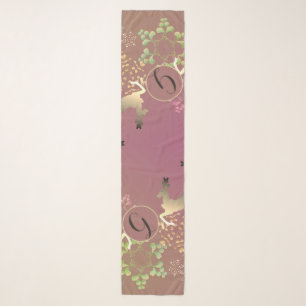 Christmas Reindeer and Snowflakes Monogram Scarf