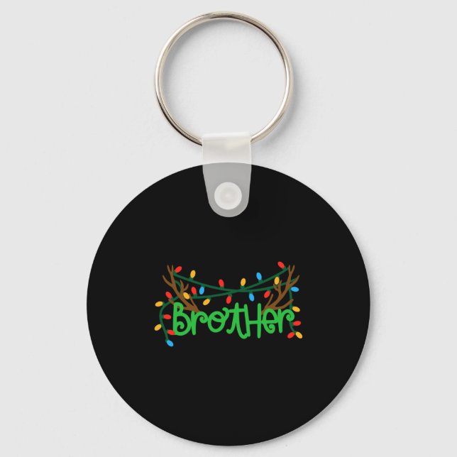 Christmas Reindeer Antlers Brother T Shirt  Keychain (Front)