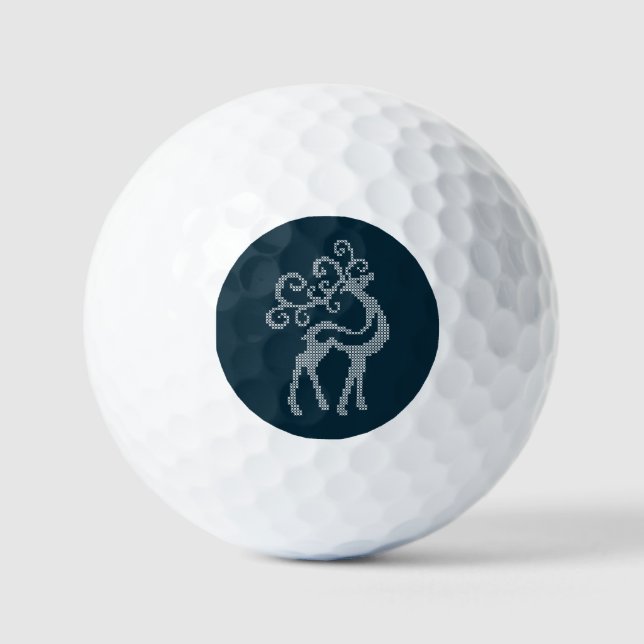 Christmas reindeer antlers new year knitted deer  golf balls (Front)