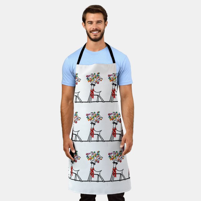Christmas reindeer apron (Worn)