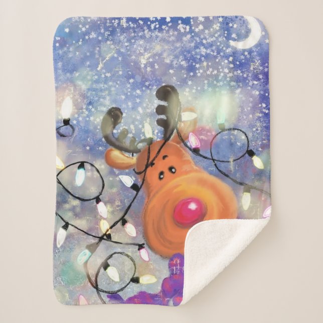 Christmas Reindeer Baby Blanket (Front)