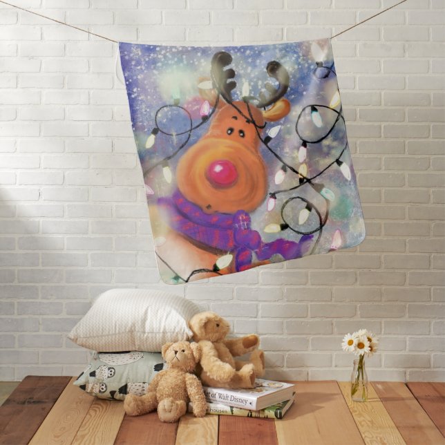 Christmas Reindeer Baby Blanket (In Situ)