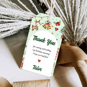 Christmas Reindeer Birthday Party Gift Tags