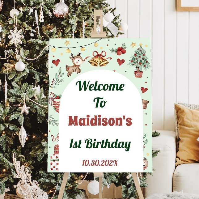 Christmas Reindeer Birthday Welcome Sign (Creator Uploaded)