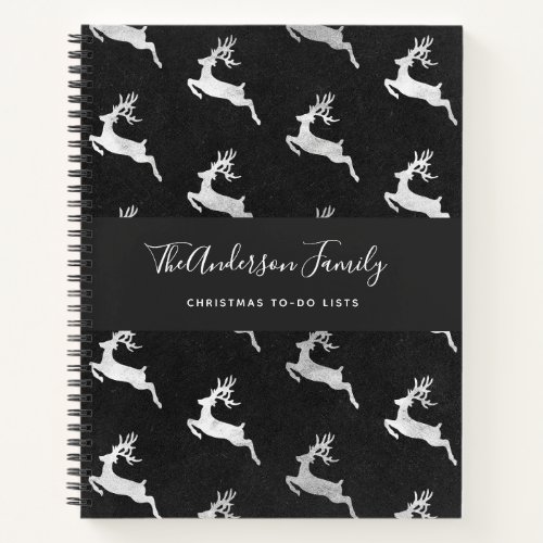 Christmas reindeer black chalkboard to do lists notebook