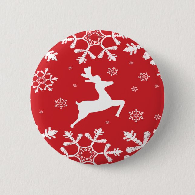 Christmas Reindeer Button (Front)