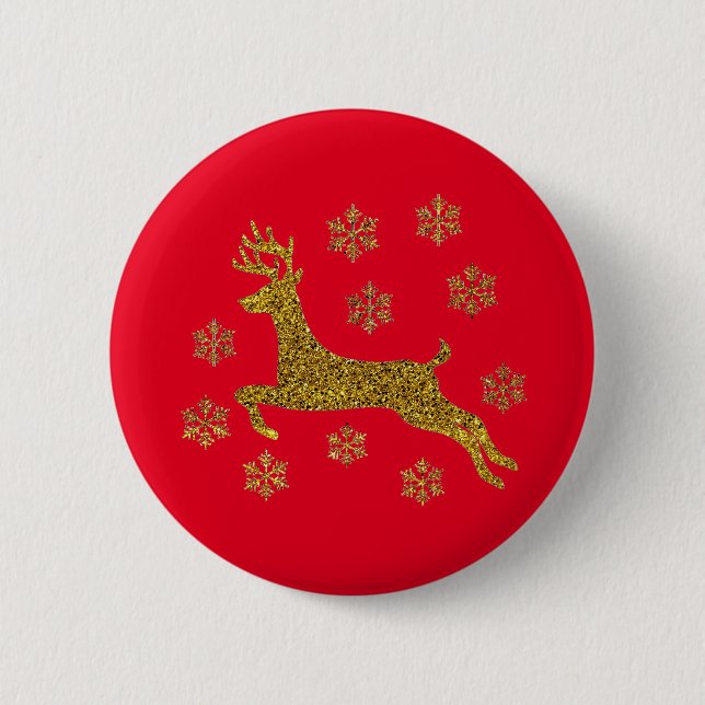Christmas Reindeer Button (Front)