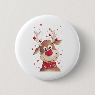 Christmas reindeer button