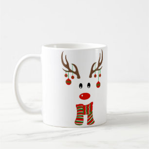 Christmas Reindeer Cartoon Coffee Mug
