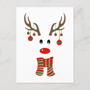 Christmas Reindeer Cartoon Postcard