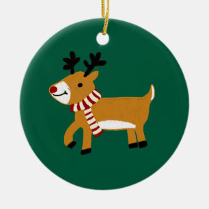 Christmas Reindeer Ceramic Ornament