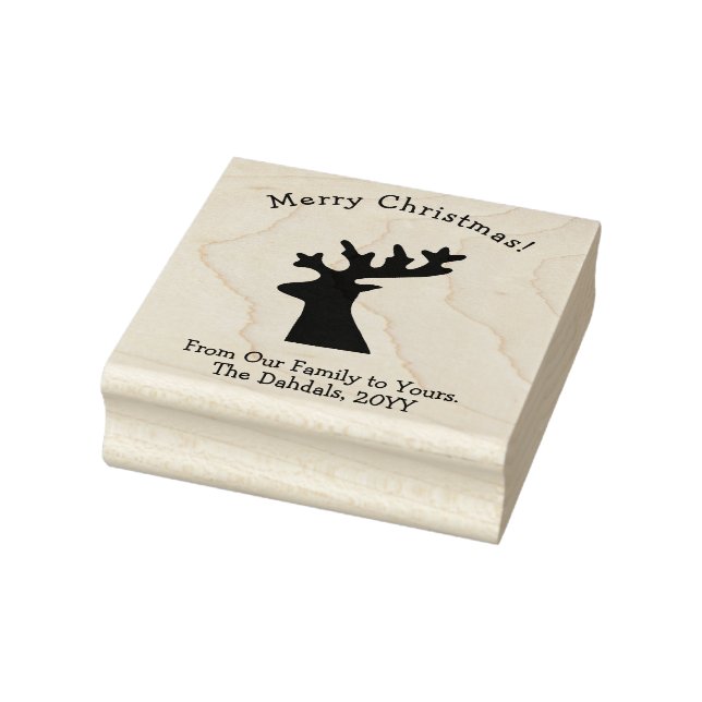 Christmas Reindeer Cheerful Holiday Wish  Rubber Stamp (Stamp)