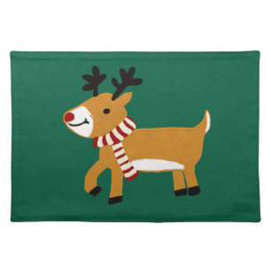 Christmas Reindeer Cloth Placemat