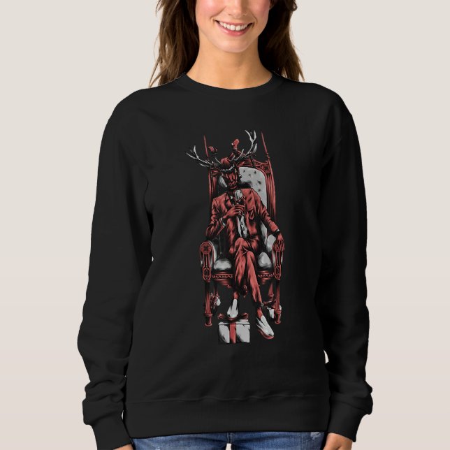 Christmas Reindeer Cool, Christmas Costume, Xmas T Sweatshirt (Front)