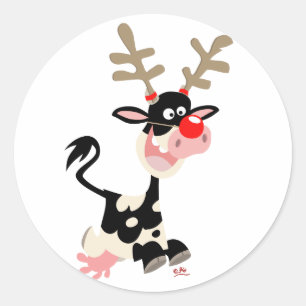 Christmas Reindeer counterfeit Classic Round Sticker