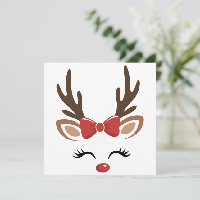 Christmas Reindeer Cute Holiday Winter (Standing Front)