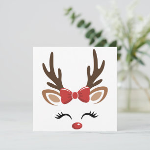 Christmas Reindeer Cute Holiday Winter Card