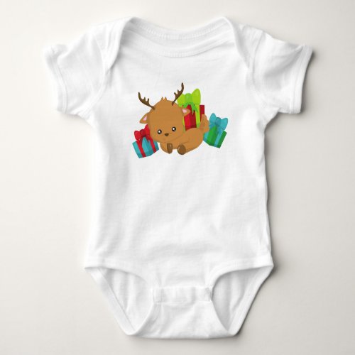 Christmas Reindeer Cute Reindeer Gifts Presents Baby Bodysuit