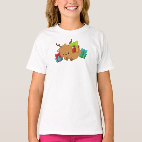 Christmas Reindeer Cute Reindeer Gifts Presents T_Shirt