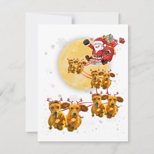 Christmas Reindeer Dachshund Dog S Funny Christmas Invitation