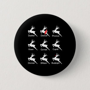Christmas Reindeer Dancer Ballet Ballerina Dance T Button