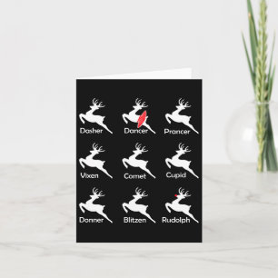 Christmas Reindeer Dancer Ballet Ballerina Dance T Card