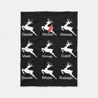 Christmas Reindeer Dancer Ballet Ballerina Dance T Fleece Blanket