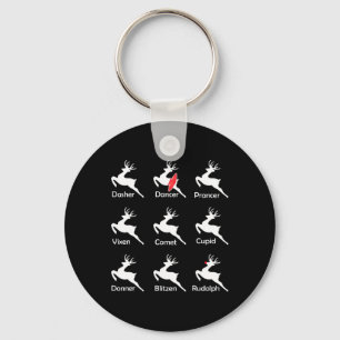 Christmas Reindeer Dancer Ballet Ballerina Dance T Keychain