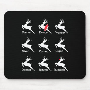Christmas Reindeer Dancer Ballet Ballerina Dance T Mouse Pad
