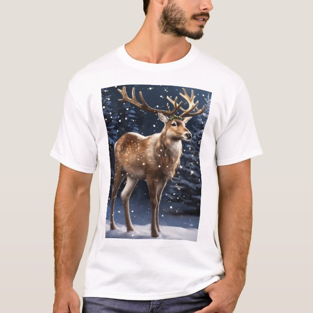Christmas reindeer design  T-Shirt (Front)